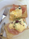 eggs benny at the Coffee Club on the Strand